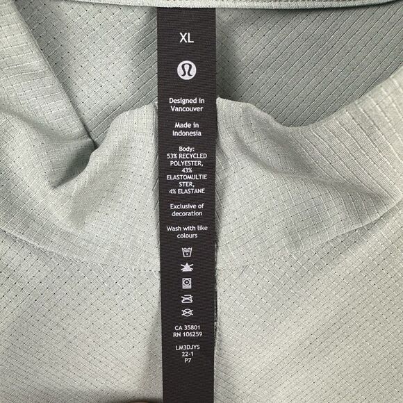 Lululemon WovenAir Shirt Mens XL Silver Blue Half Zip Pullover Relaxed Fit - Picture 7 of 9